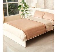 Catalonia Classy Waterproof Blanket for Bed, Reversible Fleece Blanket, Couch Protector, Bedspread, Sofa Cover, Liquid-Proof Love Blanket, 203 X 152cm Camel/Taupe