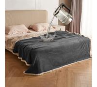 Catalonia Classy Waterproof Blanket, Reversible Cozy Sherpa Protective Throw, Washable Soft Fleece Lining Blanket for Bed Sofa Couch