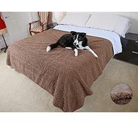 Catalonia Classy Waterproof Dog Blanket, Fleece Sherpa Bed Cover Throw Blanket for Sofa,Washable Reversible Furniture Protector, 203×152 cm, Brown