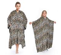 Catalonia Classy Wearable Blanket Poncho for Adults Women Men Wrap Blanket Cape with Pocket Warm Soft Cozy Cuddly Comfort Gift Sleeveless All Seasons, leopard, 211 x 140cm