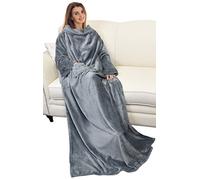 Catalonia Classy Wearable Blanket with Sleeves, Warm Soft Fleece TV Snuggle Blanket with Arms for Sofa Couch, Cozy Sleeved Throw Gift for Women Wife Man, 185 x 130 cm