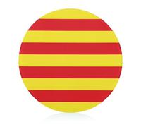 Catalonia Flag Round Cutting Board for Kitchen Easy to Clean Tempered Glass Chopping Block for Meat & Vegetables