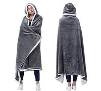Catalonia Hooded Blanket Poncho | Wearable Blanket Wrap with Hand Pockets | Comfy Sherpa Fleece Throw Cape for Children and Adults, Women Gift