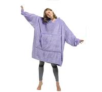 Catalonia Oversized Blanket Hoodie Sweatshirt, Lavender Wearable Fleece Pullover, Gift for Adults Men Women