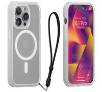 Catalyst Influence Case for iPhone 15 Pro, Wireless charging compatible, Drop Proof, Fingerprint Resistant, Raised Edges, Preventing scratches, 30% Louder Audio, Lanyard Included - Frosted Clear