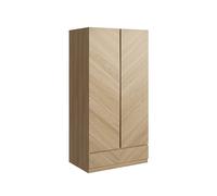 Catania 2 Door Wardrobe with 1 Drawer Euro Oak- Assembly Option- LOCAL DELIVERY