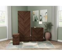 GFW Catania Royal Walnut Wood 3 Piece Bedroom Furniture Set - Wilko