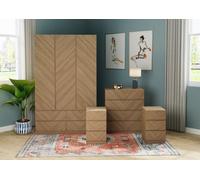 Catania 4 Piece Bedroom Set Euro Oak