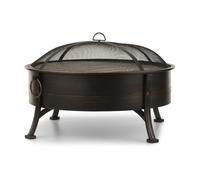 Catania 75cm Low Fire Pit with Grill Black