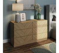 Catania Large Chest of Drawers Light Brown 6 Drawers