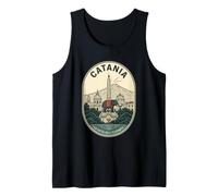 Catania Sicily Vintage Travel Emblem Mount Etna Elephant Tank Top