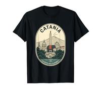 Catania Sicily Vintage Travel Emblem Mount Etna Elephant Value Graphic T-Shirt