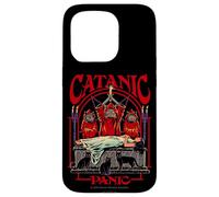 Catanic Panic Satanic Cat Retro Vintage Funny Adult Humor Case for iPhone 15 Pro