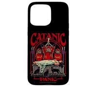 Catanic Panic Satanic Cat Retro Vintage Funny Adult Humor Case for iPhone 15 Pro Max