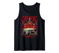 Catanic Panic Satanic Cat Retro Vintage Funny Adult Humor Tank Top