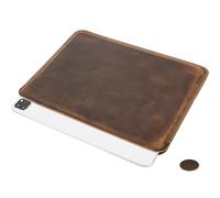 CataPurus Top Grain Genuine Leather 12.9" iPad Sleeve Case, Minimalist Vintage Design, Handmade, Compatible with 12.9" iPad Pro 3/4/5/6 Gen, Fits A1876 A1865 A1983 A2014 A2229 A2232, Coffee 12.9 Inch