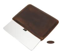 CataPurus Top Grain Leather 14.2" Laptop Sleeve Case, Fit Design, Compatible with MacBook Air 13" M2 A2681 M1 A2337 A2179 A1932/Pro 13" M2 A2338 A2251 A2289 A2159 A1989 A1706 A1708, Coffee 14.2 Inch