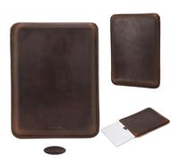 CataPurus Top Grain Leather 14.2" PC Sleeve Case, Vintage Fit Design, Handmade, Compatible with MacBook Pro 14" 2021 M1 A2442 & Old Versioned 13-13.3 Inch MacBook Pro/Air, Coffee 14.2 Inch