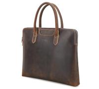 CataPurus Top Grain Leather 14.2" Slim Laptop Briefcase Handbag, Vintage Handmade with 6 Pockets & Luggage Strap, Compatible with MacBook Pro/Air 13.3"/14.2" & other Laptop/Tablet, Coffee 14.2 Inch