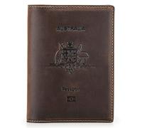 CataPurus Top Grain Leather Single Travel Passport Wallet Embossing Badge for Unisex, Folio Design for Passport & Multi Cards, RFID Blocking for Passport/Cards/Checks/Bills/AirTag, Coffee Default, AU