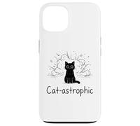 Catastrophic Funny Cat Meme Minimalist Line Art Cat Case for iPhone 13