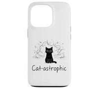 Catastrophic Funny Cat Meme Minimalist Line Art Cat Case for iPhone 13 Pro