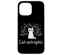 Catastrophic Funny Cat Meme Minimalist Line Art Cat Case for iPhone 13 Pro Max