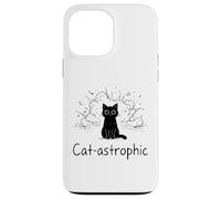 Catastrophic Funny Cat Meme Minimalist Line Art Cat Case for iPhone 13 Pro Max