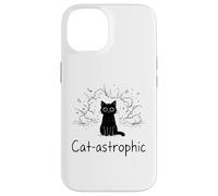Catastrophic Funny Cat Meme Minimalist Line Art Cat Case for iPhone 14
