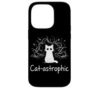 Catastrophic Funny Cat Meme Minimalist Line Art Cat Case for iPhone 14 Pro