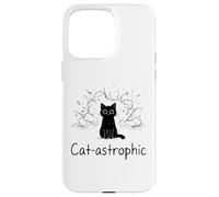 Catastrophic Funny Cat Meme Minimalist Line Art Cat Case for iPhone 15 Pro Max