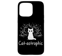 Catastrophic Funny Cat Meme Minimalist Line Art Cat Case for iPhone 15 Pro Max