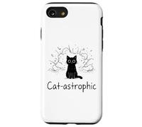 Catastrophic Funny Cat Meme Minimalist Line Art Cat Case for iPhone SE (2020) / 7/8