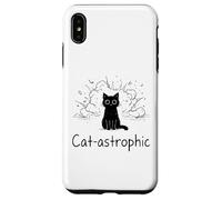 Catastrophic Funny Cat Meme Minimalist Line Art Cat Case for iPhone XS Max