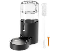 CatAve Automatic Dog 7L Water Dispenser Bowl, Gravity Pet Water Dispenser with Stainless Steel Bowl, 1.85 Gallon Large Capacity Water Feeder for Medium & Large-Sized Dogs Cats Other Pets(Black)