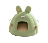 catBed House - 40x40x35cm Pet Haven, Small, Windproof Bunny Design Enclosed Shelter with Removable Mattress Warm Indoor Outdoor Hideaway | catBunny Bed for Pet Outside Winter