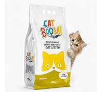 CatBoom Premium White Bentonite Clumping Clay Cat Litter Unscented| Super Absorbent Fine Granule Kitty Supplies | 99.5% Dust Free Multi-Cat Formula | Low Tracking Paw-Friendly 18.5 lb