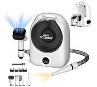 Catboxy Dog Grooming Vacuum Kit,Cat Dog Hair Dryer Groomer,Pro Pet Hair Remover with Brush,Detangle,Deshed,Clean,Dry Attachments,Negative Ion Constant Temperature Fast Drying,10000Pa Pet Vacuum-White