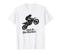 Catch Air Live Fearless Motocross Value Graphic T-Shirt, Men, White, M