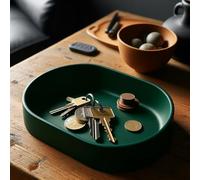 Catch All Tray: Modern Key & Change Organiser (Matt Dark Green)