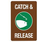 Catch And Release Marina Caution Warning Metal Sign Aluminum Signs For Outdoors Use Yard Farm Fence Home Wall Decor 8X12 Inch