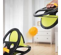Catch Ball Game Set For Ping Pong, Hand Clip Set Family Racket Throwing Ball Upgraded Beach Yard Lawn Sport Game Activity(Black)