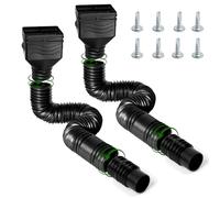 Catch Basin Downpipe Extension Set, 2 Pcs Multicolor Flexible Downspout Extender Extendable 21-67 Inches for Rainwater Drainage(Black)