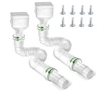 Catch Basin Downpipe Extension Set, 2 Pcs Multicolor Flexible Downspout Extender Extendable 21-67 Inches for Rainwater Drainage(White)
