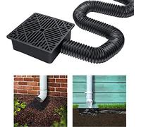 Catch Basin Drain Kit,Downspout Extension Kit,Gutter Downspout Extensions Set Flexible Hose Extension,Rain Spout Extender for Cement Floor and Lawn