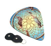 Catch Dream Net 6 Pack Guitar Picks With Holder, Personalized Guitar Plectrums Non-Slip Portable Ukulele Bass Picks 0.96mm For Acoustic Guitar Lovers Gifts