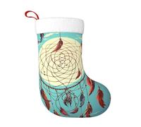 Catch Dream Net Christmas Stocking Plush Hanging Decoration with Soft Flannel Cuff, Bag for Fireplace & Tree Decor