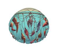 Catch Dream Net Double Layer Waterproof Shower Cap For Women, Reusable Bath Hat With Elastic Band, Keep Hair Dry For Shower And Skincare