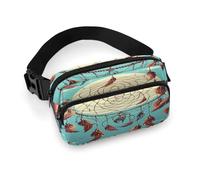 Catch Dream Net Fanny Pack for Men Women Fashion Waist Packs Bag with Adjustable Strap And 2 Zipper Pockets Waterproof Everywhere Crossbody Belt Bag Carrying All Phones