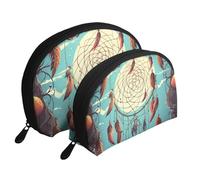 Catch Dream Net Portable Shell Cosmetic Bag Set - Travel Makeup Organiser with Zipper & Inner Compartments